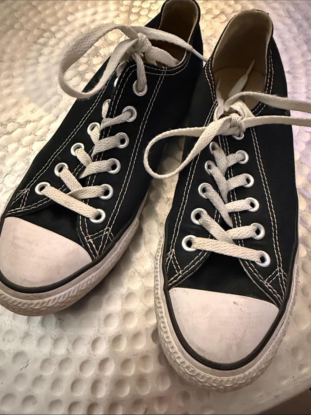 Converse Black Canvas Low-Top Sneakers with White Laces